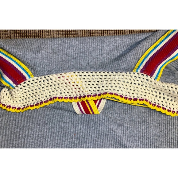 🏷 🆕 Free People Gray Crotchet Collar Sweater Top - Picture 12 of 16